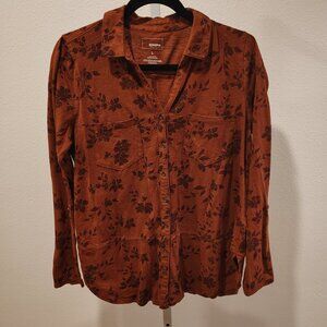 Sonoma Goods For Life Utility Tunic Size Large Button Front Long Sleeve Cotton